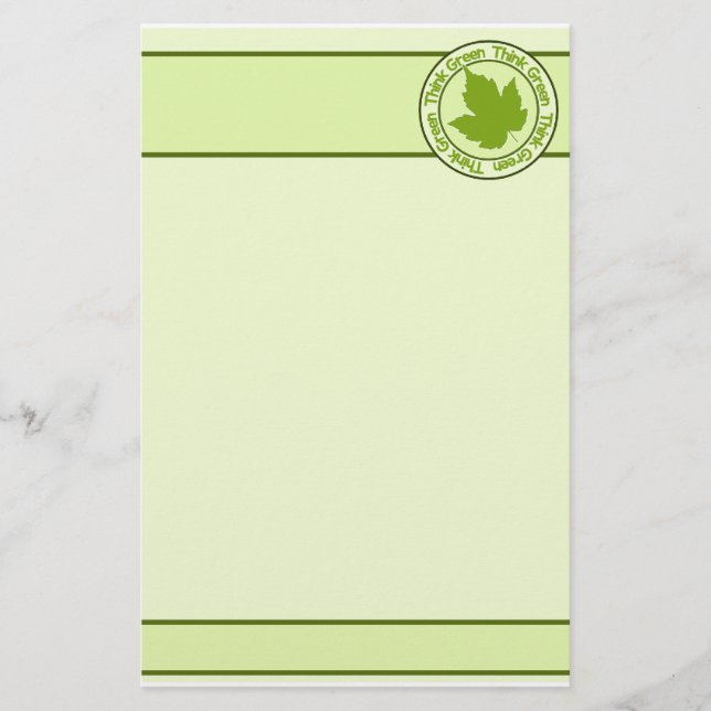 Papeterie THINK GREEN stationnaire, personnalisable (Devant)