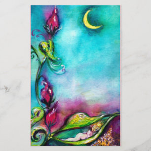 PAPETERIE THUMBELINA DORMIR ENTRE FEUILLES ROSE