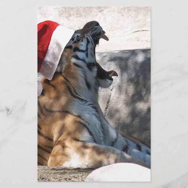 Papeterie Tigre du Bengale de Noël (Devant)