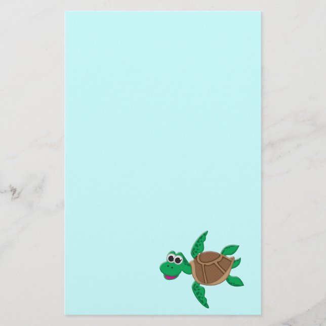 Papeterie Tortue mignonne de bande dessinée (Devant)