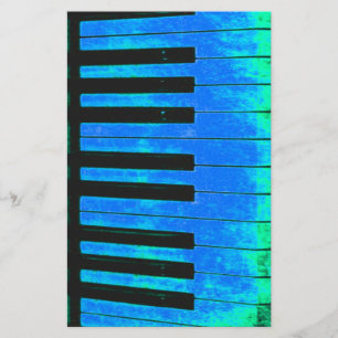 Papeterie Touches de piano noires et bleues Belle et ARTISTI