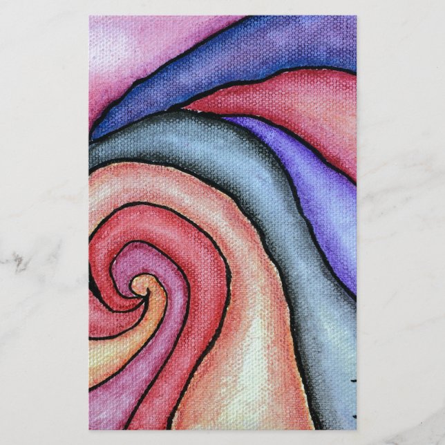 Papeterie Tourbillon d'aquarelle (Devant)