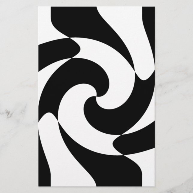 Papeterie Tourbillons noirs et blancs (Devant)