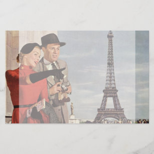 Papeterie Touristes Vintages voyageant dans la Tour Eiffel à