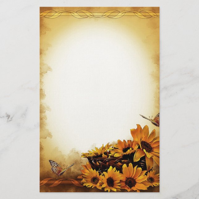 Papeterie Tournesols et papillons (Devant)