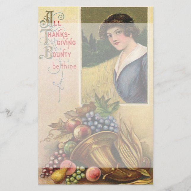 Papeterie Toute l'abondance de Thanksgiving (Devant)