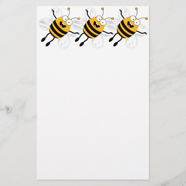 Papeterie Trois abeilles caricaturales (Devant)