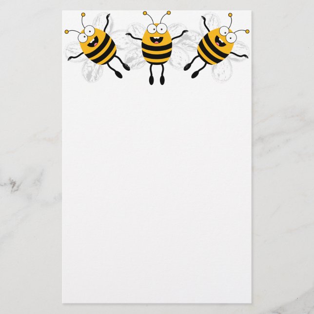 Papeterie Trois abeilles caricaturales (Devant)
