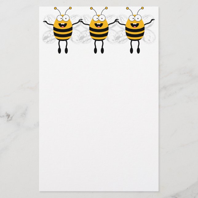 Papeterie Trois abeilles caricaturales (Devant)