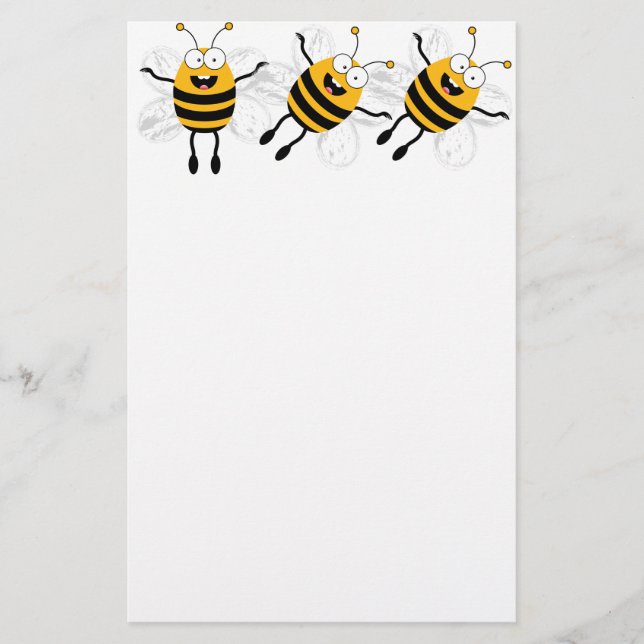 Papeterie Trois abeilles caricaturales (Devant)