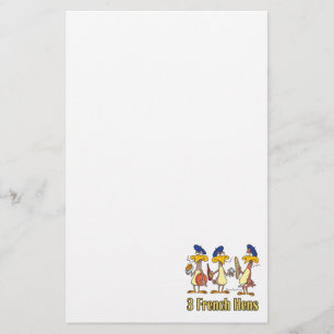 Papeterie trois poules françaises 3e jour de noël