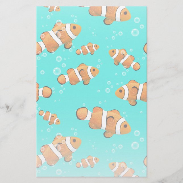 Papeterie Tropical Clownfish & Bubbles Motif (Devant)