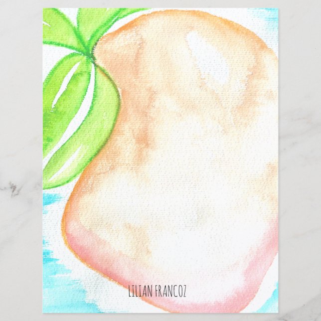 Papeterie tropicale main peinte à l'aquarelle mang (Devant)