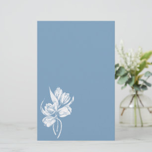 Papeterie Tulipes blanches sur le bleu de crépuscule