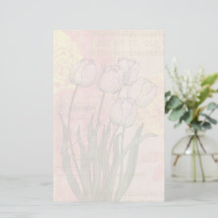 Papeterie Tulipes vintages sur l'arrière - plan floral