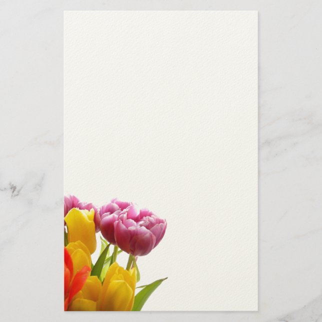 Papeterie Tulipes Violettes et Jaunes (Devant)
