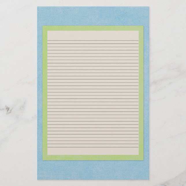 Papeterie turquoise, beige et verte - lignes optio (Devant)