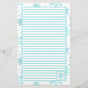 Papeterie Turquoise Blue Snowflakes Linked