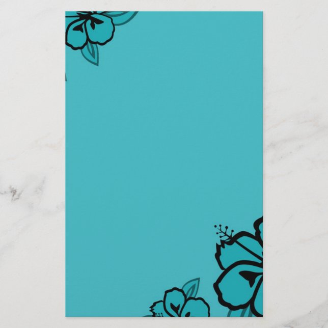 Papeterie Turquoise et copie noire de ketmie (Devant)