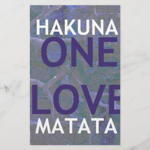 Papeterie Un Amour Hakuna Matata Swahili Bleu Gris Abstrait