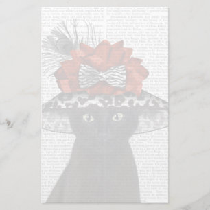 Papeterie Un chat noir avec un Casquette fabuleux