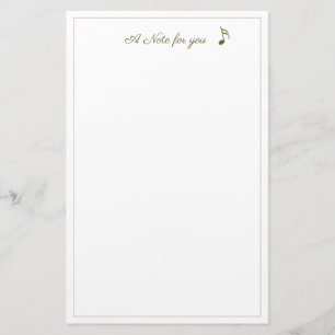 Papeterie Une Note Pour Vous Musique Note Métallo Or