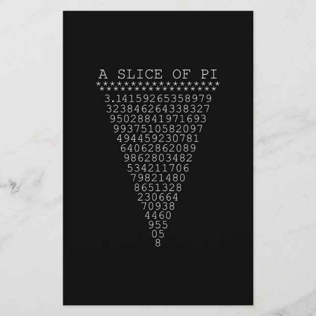 Papeterie Une tranche de chiffres Pi (Devant)