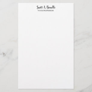 Papeterie Unique Élégant Simple Blanc Spécial