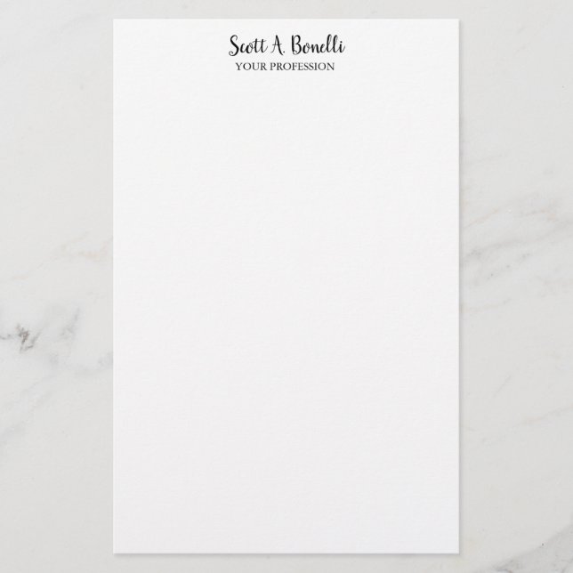 Papeterie Unique Élégant Simple Blanc Spécial (Devant)