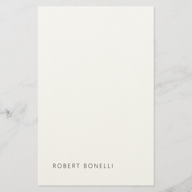 Papeterie Unique Moderne Noir Blanc Votre Nom Minimaliste (Devant)