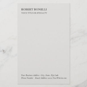 Papeterie Unique moderne Platinum Gris élégant minimaliste