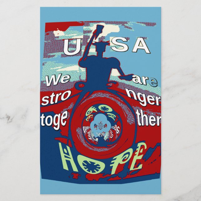 Papeterie United in Hope : Stronger Together - USA Art Print (Devant)