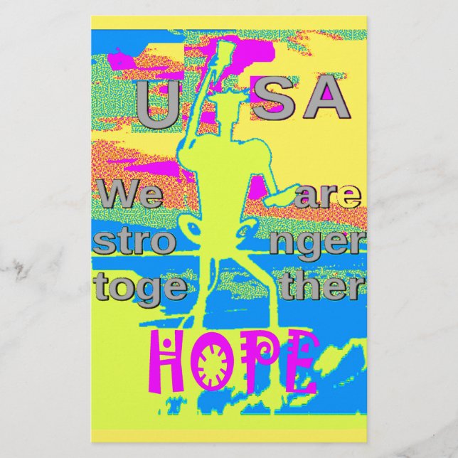 Papeterie USA Unity Design : Espoir et force (Devant)
