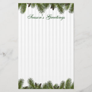 Papeterie Vacances de Noël Holly et Pine Cones