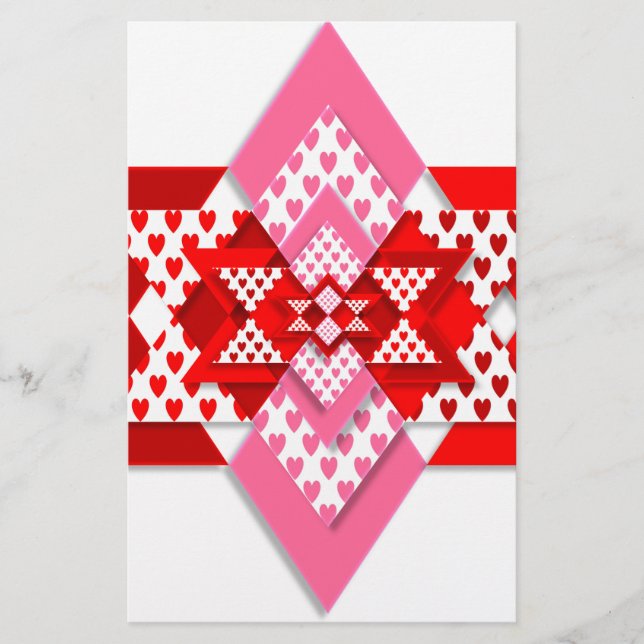 Papeterie valentine coeur amour motif (Devant)
