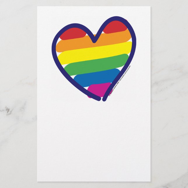 Papeterie Valentine Gay pride Rainbow Heart (Devant)