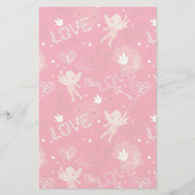 Papeterie Valentine's Day  Pattern With Cupid (Devant)