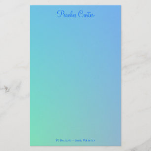 Papeterie Vert doux Aqua Blue Ombre