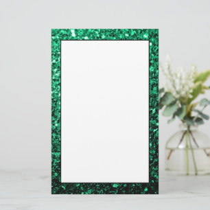 Papeterie Vert émeraude paillettes scintillantes de fausse b