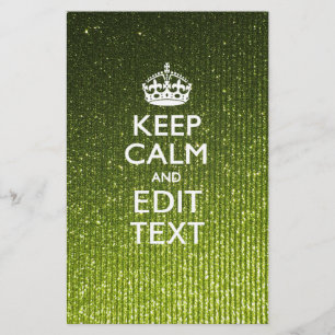 Papeterie Vert Glamour Gardez Votre Texte Calme