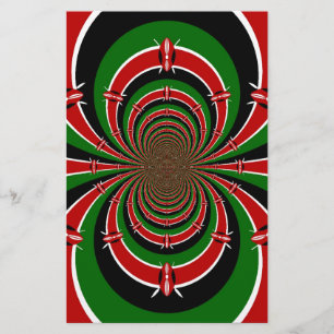 Papeterie Vibrant Kenya Vision : Drapeau kényan en miroir