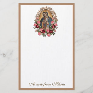 Papeterie Vierge catholique Marie Rose de Guadalupe
