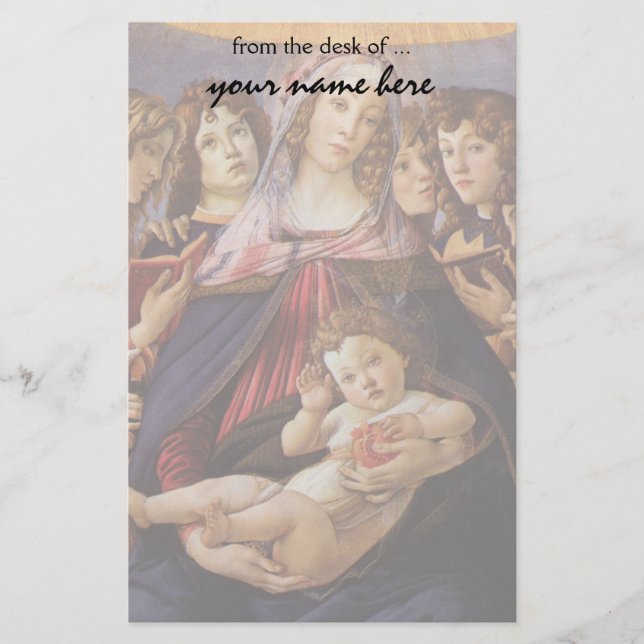 Papeterie Vierge et enfant aux anges par Sandro Botticelli (Devant)