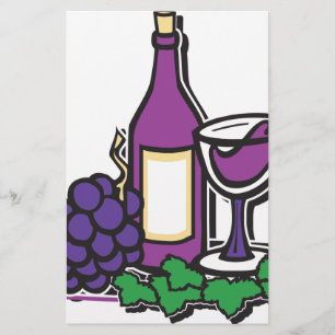 Papeterie Vin rouge et raisins pourpres
