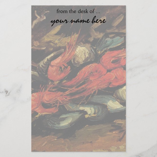 Papeterie Vincent van Gogh - Moules et crevettes à vie morte (Devant)