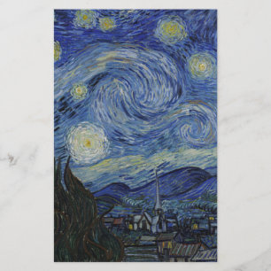 Papeterie Vincent Van Gogh - Nuit étoilée. Peinture artistiq