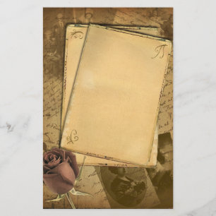 Papeterie vintage ancienne Rose