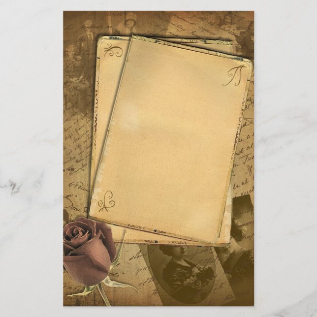 Papeterie vintage ancienne Rose (Devant)