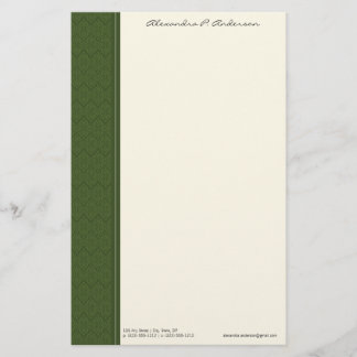Papeterie Vintage Damask Customisé Lime Green Papier à lettr