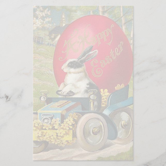 Papeterie vintage de lapin de Pâques (Devant)